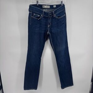 BKE Culture Denim Jeans Womens 29R Rhinestone‎ Pockets Dark Wash Straight Leg